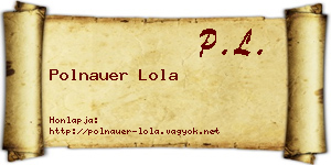 Polnauer Lola névjegykártya